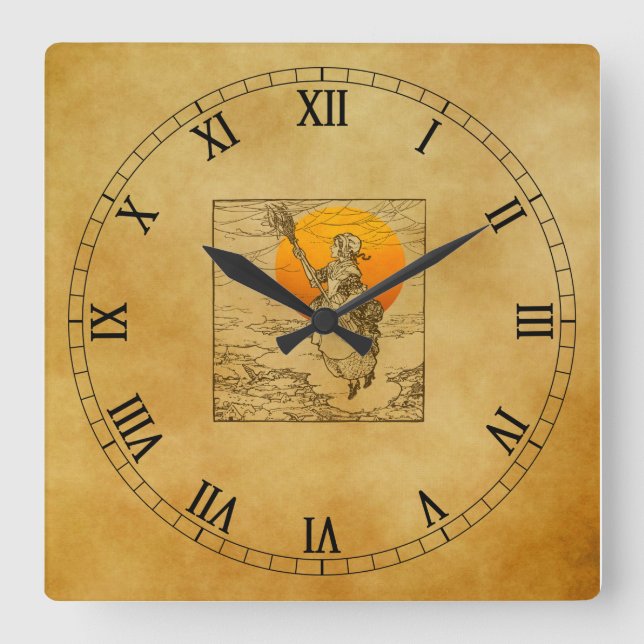 Horloge murale acrylique vintage Halloween Witch (Recto)