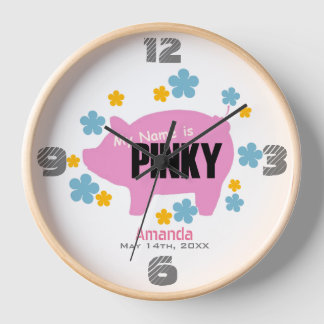Horloge murale anniversaire "Pinky the Pig"