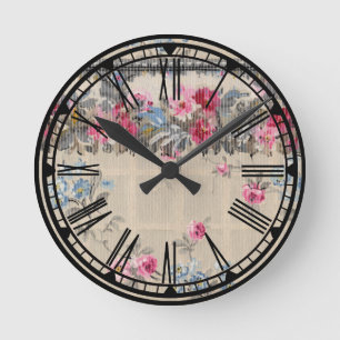 Horloge murale antique d'art de papier peint