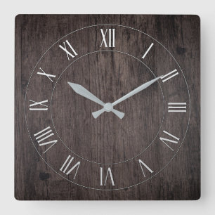 Horloge murale antique en bois de chiffre romain