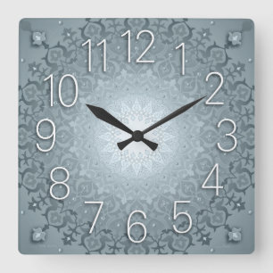 Horloge murale arabesque grise