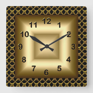Horloge murale aspect métal noir bronze doré