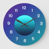 Horloge murale Atmosphérique Bleu Aqua Lune