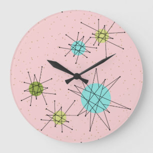 Horloge murale atomique iconique rose d'acrylique
