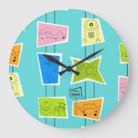 Horloge murale atomique kitsch rétro acrylique