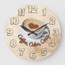 Horloge murale au design café, calme et cosy