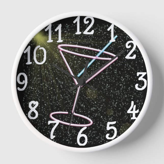 Horloge murale au néon de cuisine de barre de (Recto)