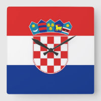 Horloge murale avec drapeau de Croatie