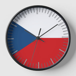 Horloge murale avec drapeau de Czechia