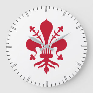 Horloge murale avec Drapeau de Florence, Italie