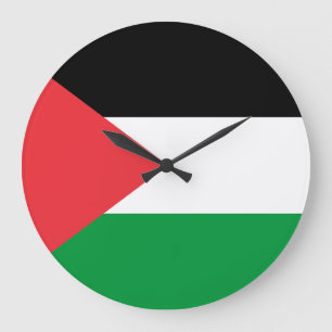 Horloge murale avec drapeau de la Palestine