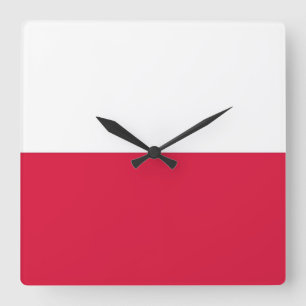Horloge murale avec drapeau de la Pologne