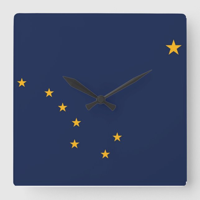 Horloge murale avec drapeau de l'Alaska, États-Uni (Recto)