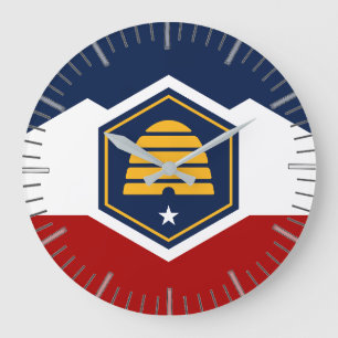 Horloge murale avec drapeau de l'Utah, États-Unis