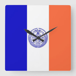 Horloge murale avec Drapeau de New York, USA