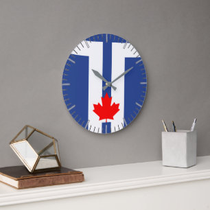 Horloge murale avec drapeau de Toronto, Canada