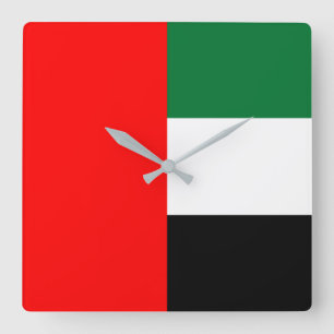 Horloge murale avec drapeau des Émirats Arabes Un