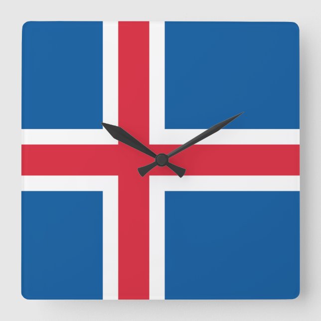 Horloge murale avec drapeau d'Islande (Recto)