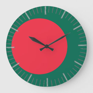 Horloge murale avec drapeau du Bangladesh