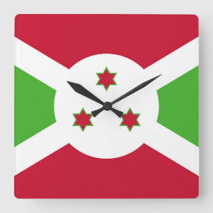 Horloge murale avec drapeau du Burundi