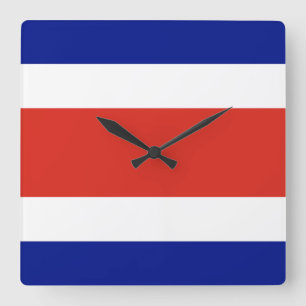 Horloge murale avec drapeau du Costa Rica
