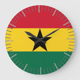 Horloge murale avec drapeau du Ghana