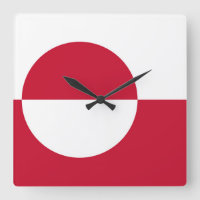 Horloge murale avec drapeau du Groenland