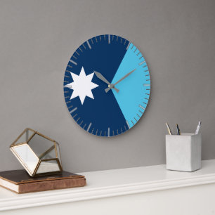 Horloge murale avec drapeau du Minnesota, États-Un