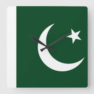Horloge murale avec drapeau du Pakistan