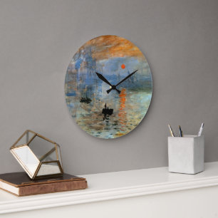 Horloge murale avec impression Claude Monet, lever