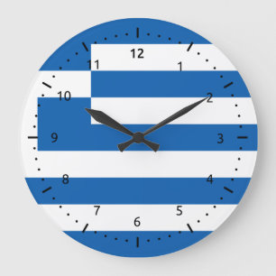 Horloge murale avec le drapeau de la Grèce