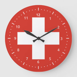 Horloge murale avec le drapeau de la Suisse