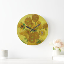 Horloge murale avec les tournesols de Van Gogh