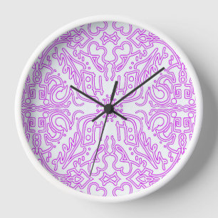 Horloge murale avec motif de mandala rose doux rêv