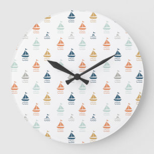 Horloge murale avec petits bateaux – Décoration na