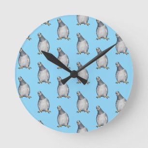 Horloge murale avec un doux motif de pigeon