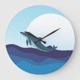 Horloge murale baleine en mer