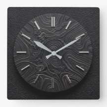 Horloge murale basalte noir + cadran de style arge