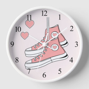 Horloge murale Basket rose