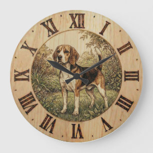 Horloge murale Beagle dans le parc de printemps