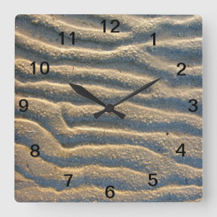 Horloge murale beige plage sableuse