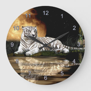 Horloge murale blanche d'amoureux des animaux de