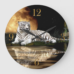 Horloge murale blanche d'amoureux des animaux de
