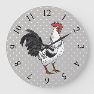 Horloge murale blanche élégante de coq