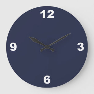 Horloge murale bleu nuit et grand blanc