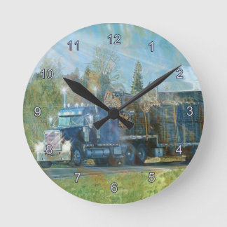 Horloge murale bleue de camion de fret