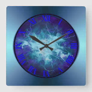 Horloge murale bleue électrique d'allégement