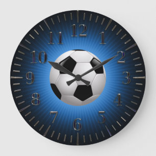 Horloge murale bleue moderne du football du