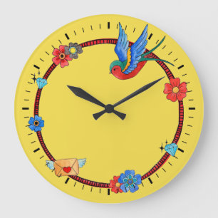 Horloge murale Boho Bluebird