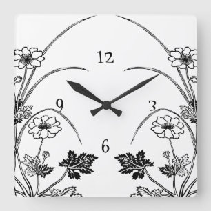 Horloge murale botanique Art nouveau